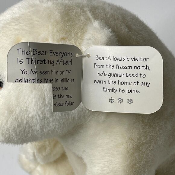 Vintage 1994 Coca-Cola Polar Bear Plush 12” Stuffed Animal with Badge Logo Tag - Picture 12 of 15